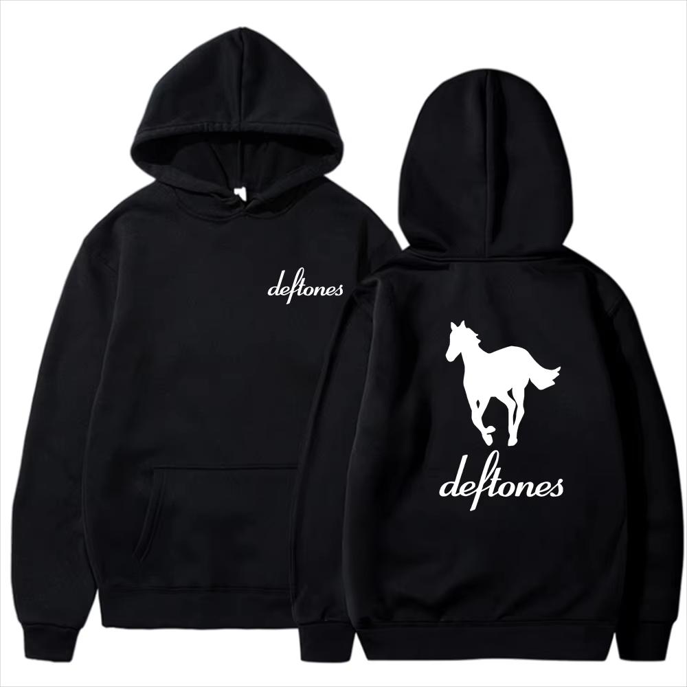 

Мужская весенне-осенняя новая толстовка с принтом Deftones White Horse, модная трендовая толстовка с длинным рукавом, свободная спортивная и повседневная S
