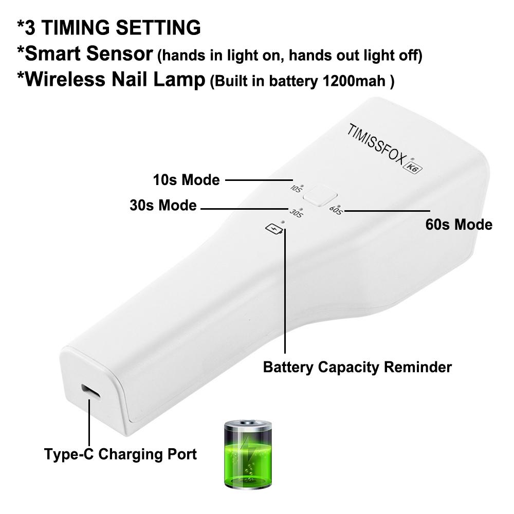Mini UV Led Lamp Rechargeable Nail Lamp for Gel Polish Portable Nail Dryers Machine Nail UV Art Tools Gel Lamp