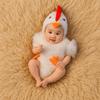 Creative Chicken Baby Photography Suit Furry Romper Bodysuit Hat Set Infant Studioshoot Outfits Cute Design Unisex Animals