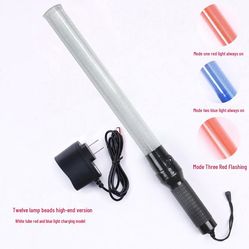 Rechargeable LED Traffic Baton with Emergency Whistle and Flashing Strobe