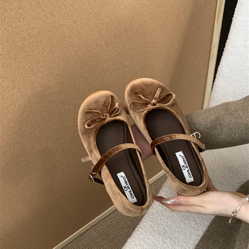 Französische Innenhöhenerhöhung Flachmündung Einzelne Schuhe Damen 2025 neu Frühling und Sommer Rock Temperament Sanfter Wind Ballett Abendschuhe