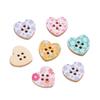 10Pcs Round Heart Pentagram Decorative Wood Buckle Handmade DIY Doll Costume Button