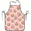 1pc Pink Rose Floral Print Apron, Durable And Easy To Clean, Adjustable Waistband, Polyester Material, for Kitchen Cooking, Gardening, Orchard Picking