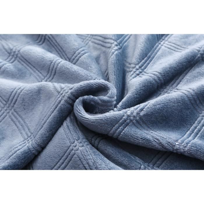 Couverture microflanelle 150x230 cm bleu marine - 360gsm