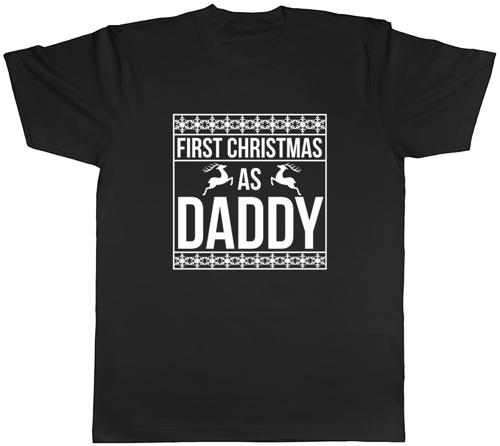 First Christmas As Daddy T-Shirt Mens Promotion Dad Xmas Papa Tee Gift L