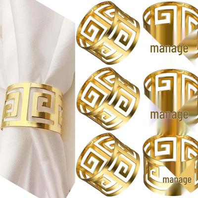 Minimalistischer goldener hohler Serviettenring für Hochzeitsbankett-Dekor