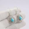 Turquoise Dangle Earrings, Teardrop Kingman Turquoise Handmade Earrings, 925 Sterling Silver Earrings, Birthday Gift