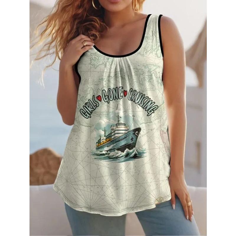 Summer Women's Sleeveless Vest Creative Personalized Animal Pattern Printing Comfortable Soft Oversized Fashionable Versatile Vest