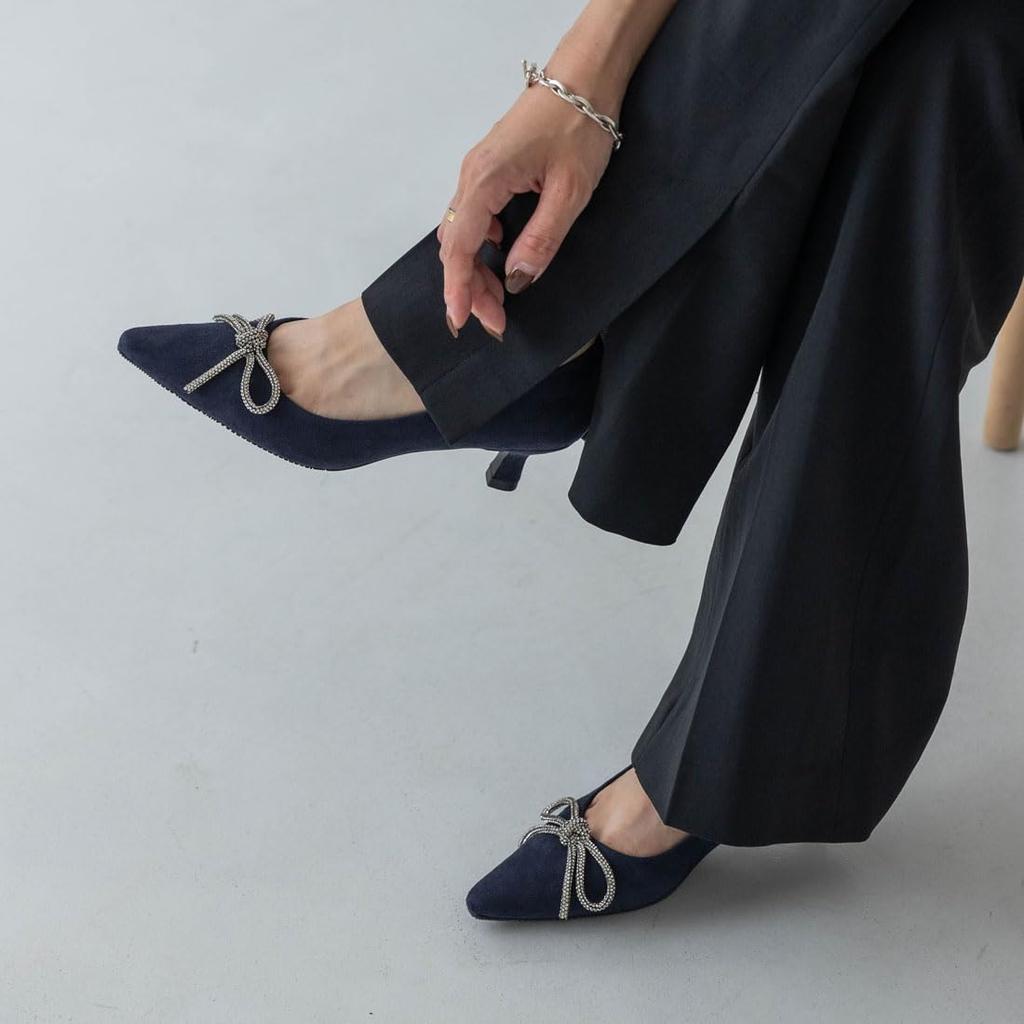 [Evol] Lightweight, Cushioned Ribbon Suede 5cm Pumps