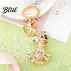 Alloy Keychain Pendant Rhinestones-Encrusted Cartoon Puppy Charm Key Chain Durable
