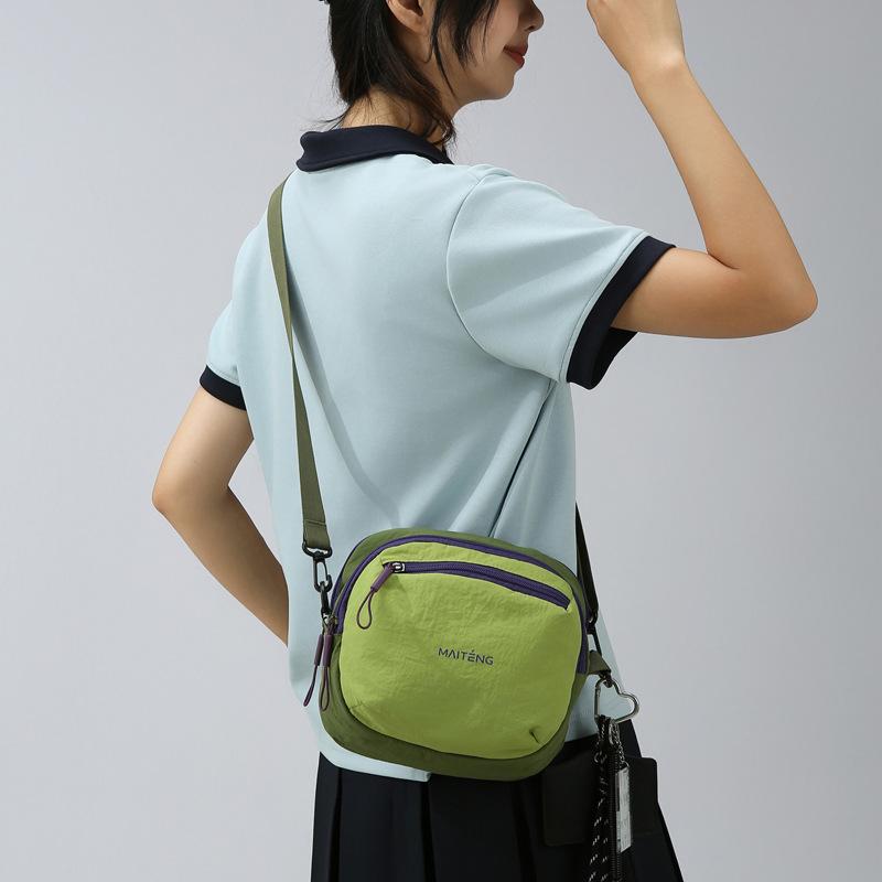 Summer Casual Portable Small Round Bag Women'S Oxford Cloth Outdoor Men'S And Women'S Messenger Bag Mobile Phone Bag Tide