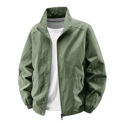 Nova Jaqueta Esportiva Masculina para Primavera e Outono Respirável de Secagem Rápida Impermeável Cor Sólida Solta Casual Versátil