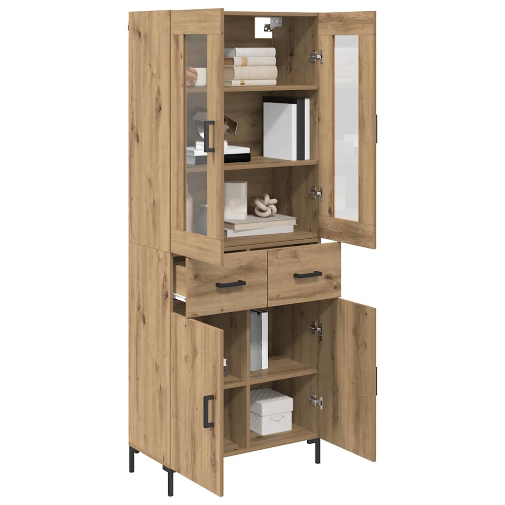 Highboard with Drawers 2 Pcs Artisan Oak Wood Based Material