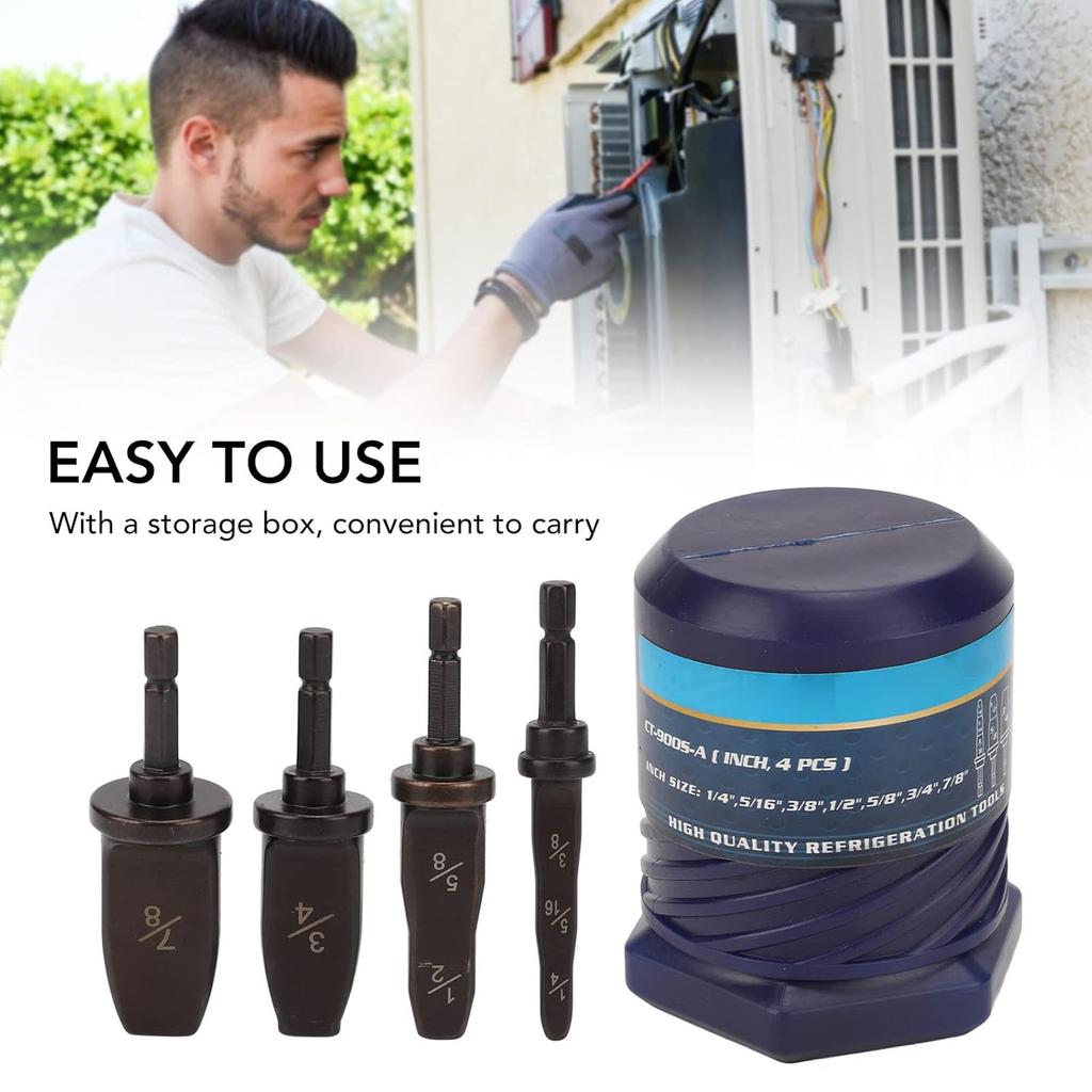 Pipe Tube Expander, High Carbon Steel Electric Swagging Tool Drill Bit, Air Conditioning Copper Pipe Expander 1/4", 5/16", 3/8", 1/2", 5/8", 3/4",