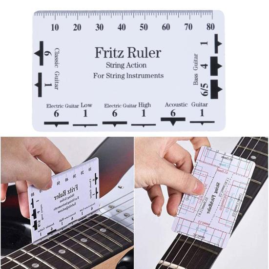 Guitar Neck Ruler Accurate Portable for Guitar Action Ruler Gauge PVC String