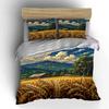 Mountain Landscape Golden Wheat. Bedding Sets Duvet Cover Sets Duvet Covers Pillowcases(1 * Duvet Cover 2 * Pillowcases, Without Duvet Insert)