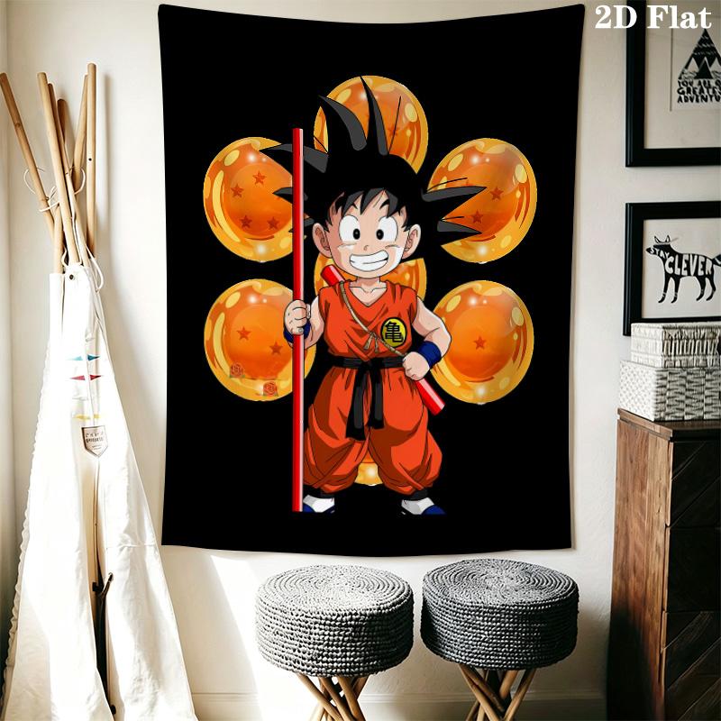 Son Goku Wall Tapestry Aesthetic Wall Hanging Printed Fabric Blanket Decorative Tapestries For Bedroom Living Room Home Decor