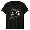 Retro TV Skater T-Shirt Funny Cartoon Skateboarder Novelty Birthday Gift
