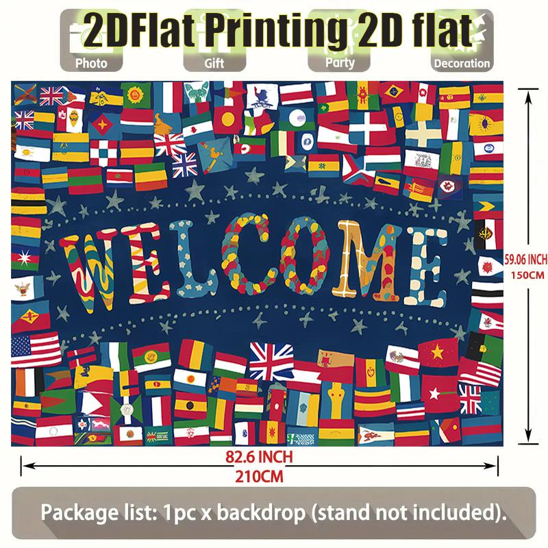 2D Flat Single International Flag Party Banner, Polyester Greeting Backdrop for Home, Wall Decor, Party Supplies & Gifts