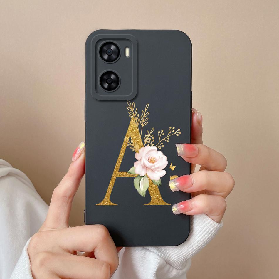 Elegant Case For One Plus Nord N20 SE N300 Gold Letter Soft Liquid Silicone Couple Phone Covers For 1+ Nord N20SE N 300 Bumper