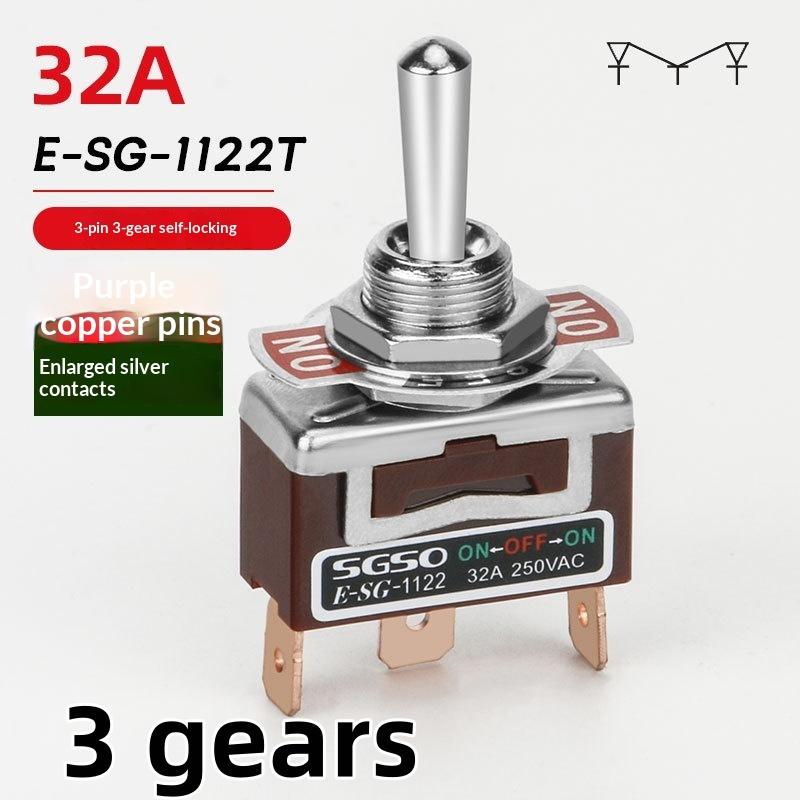 1Pcs  Power Switch 2/3/4/6Pin E-SG Toggle Switch 32A 250VAC Rocker Switch With Brass Screw Foot Pin