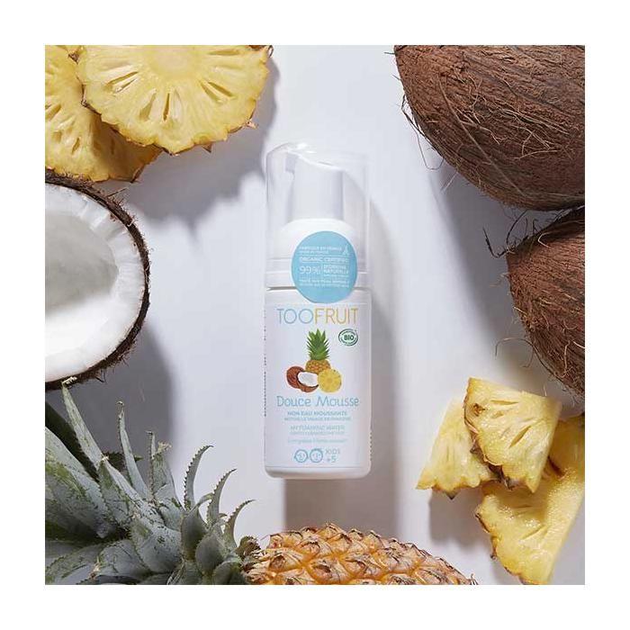 Eau moussante - toofruit - douce mousse - ananas &amp; coco - 100 ml - tous types de peau