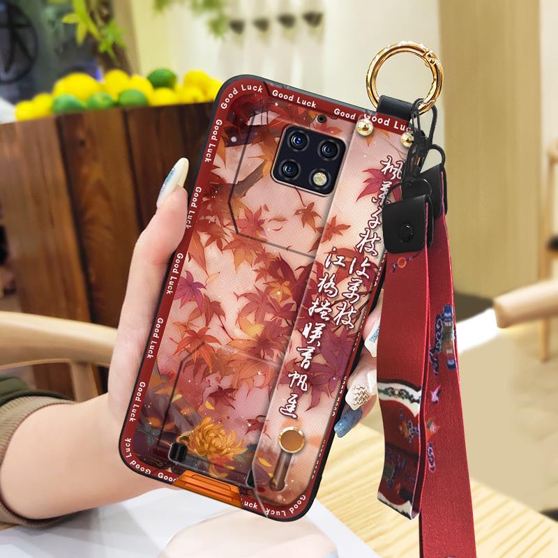 Ring Phone Holder Phone Case For Oukitel WP6 Elderly lady Fashion Lanyard Chinese style Kickstand Silicone Durable
