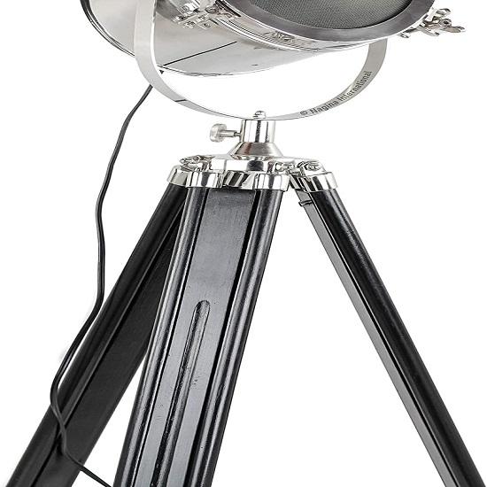 Wooden Floor Lamp with Tripod | 70" Tall Standing Vintage Home Decor Lamp | Modern Living Room & Office Decor |