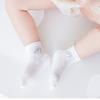 1 Pair Breathable Mesh School Socks for Girls Elastic Cartoon Pattern Hosiery Soft Fabric Solid Color Ankle Socks