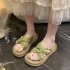 Fashion 2025 Fashionable Summer Women's Slippers Pearl Casual Beach Shoes Indoor Anti-Slip Outerwear Home Use PVC Sole Female Footwear