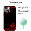 Japan art red spider lily pattern Phone Case For iPhone 17 16 15 14 13 12 Plus Pro Max  High-end Luxury Magsafe Sheepskin