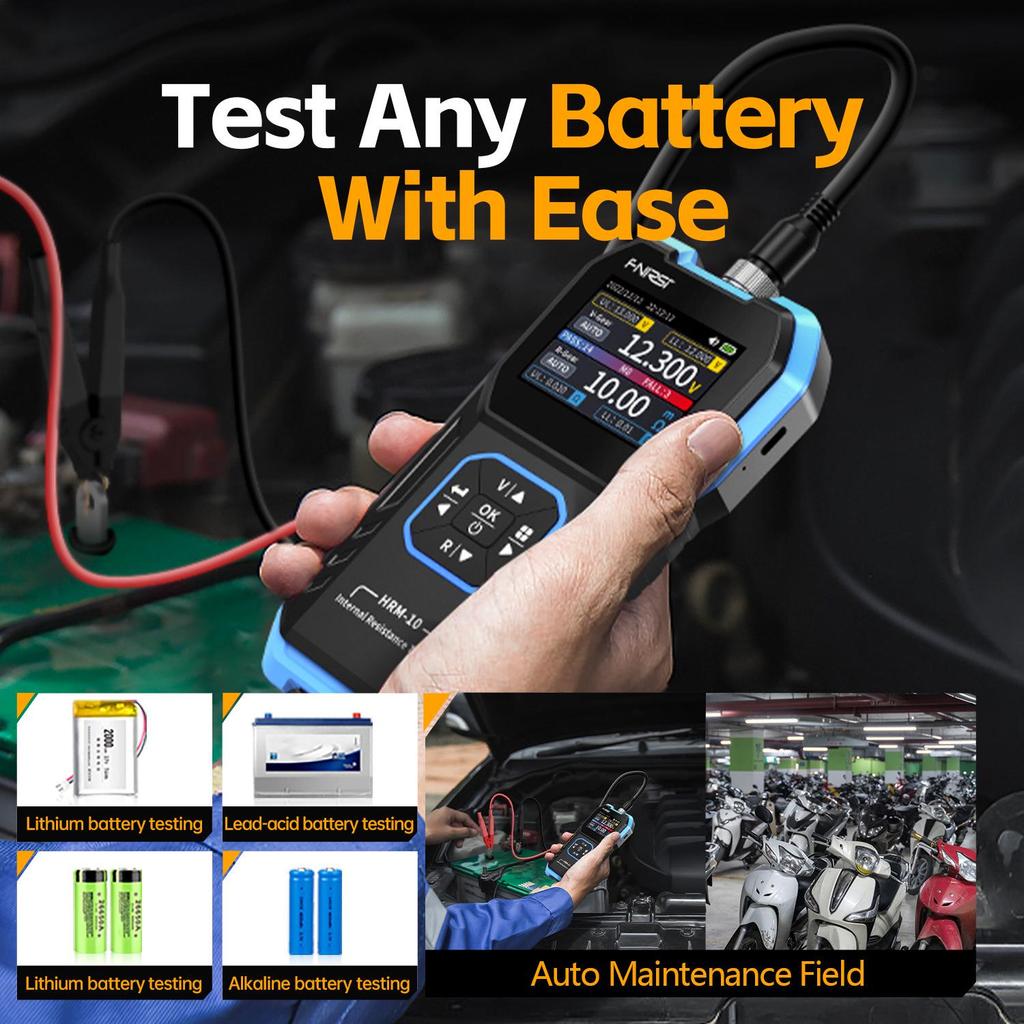 FNIRSI HRM-10 Lithium Battery Internal Resistance & Voltage Meter for 18650 Rechargeable Batteries