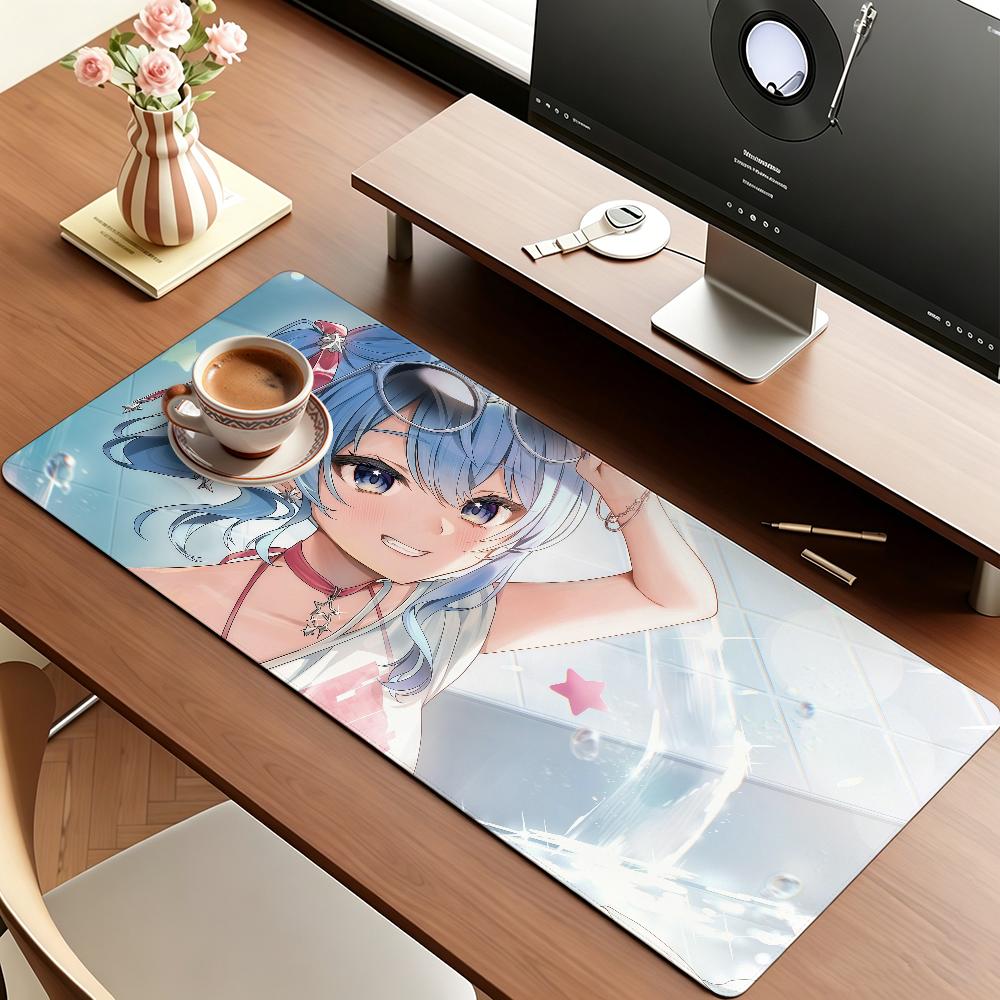 Virtual Singer H-Hoshimachi S-Suisei Mouse Pad Anti Slip Rubber Edge Locked Thickened Laptop Gaming Desk Mat