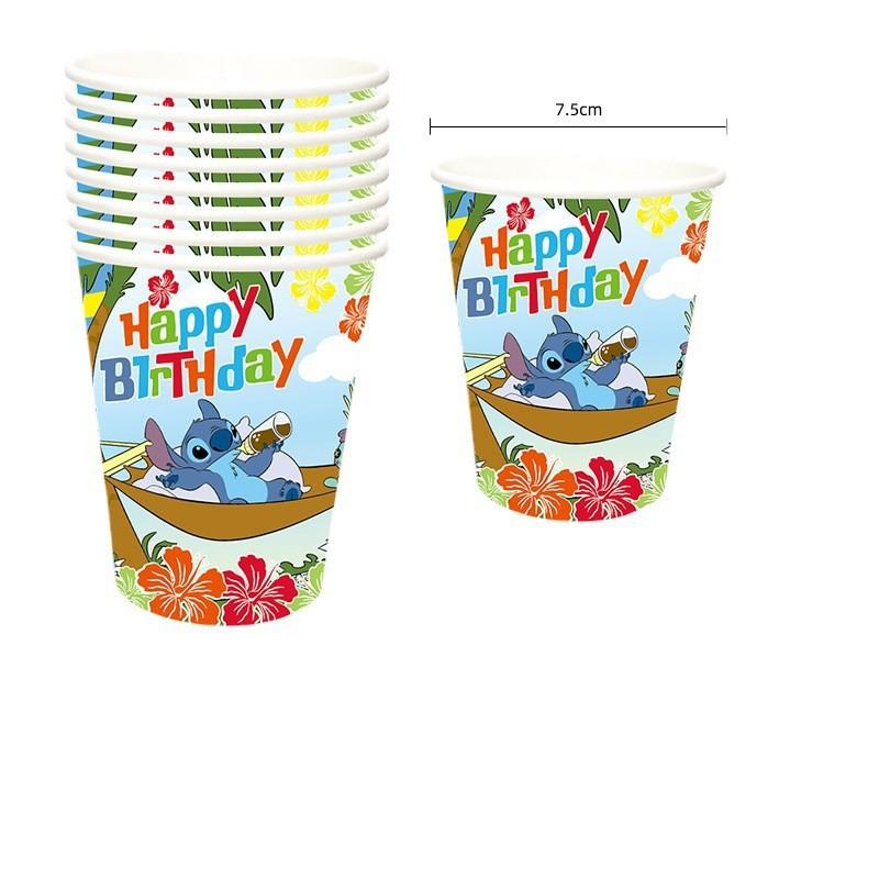 Spot Stitch-Themed Party Decorations, Disposable Paper Plates, Paper Cups, Paper Towels, Tableware Sets