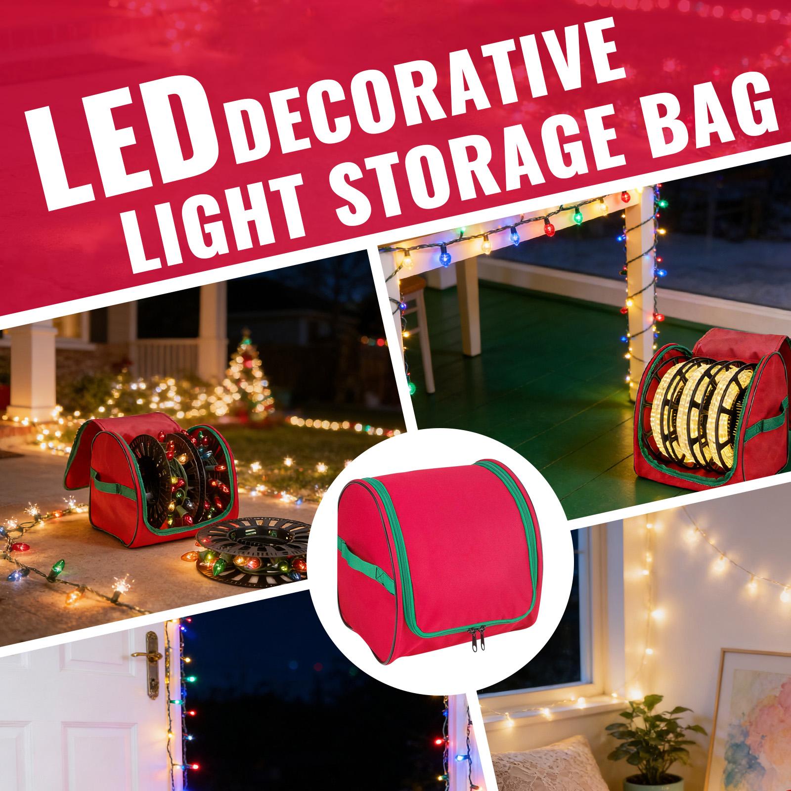 

Premium Christmas Light Storage Bag Cloth Tear-Resistant Storage Bag, With PP Storages Rings, Can Hold Christmas Tree Lights Up One Size
