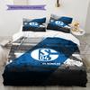 FC Schalke 04 Set Copripiumino Trapuntato Federa Decorazione per la Casa Regalo di Compleanno (1 * copripiumino + 2 * federa, senza nucleo)