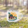 And So The Adventure Begind Printed Mug Campfire Party Beer Coffee Mugs Camping Enamel Cup Mountain Handle Cups Gifts for Camper