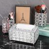 Sparkly Crystal Square Bead Tissue Box Light Luxury Napkin Box Paper Towel Storage Box  Living Room