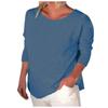 Fashion Women's Casual Solid Color Round Neck Long Sleeve Loose T Shirt Tops