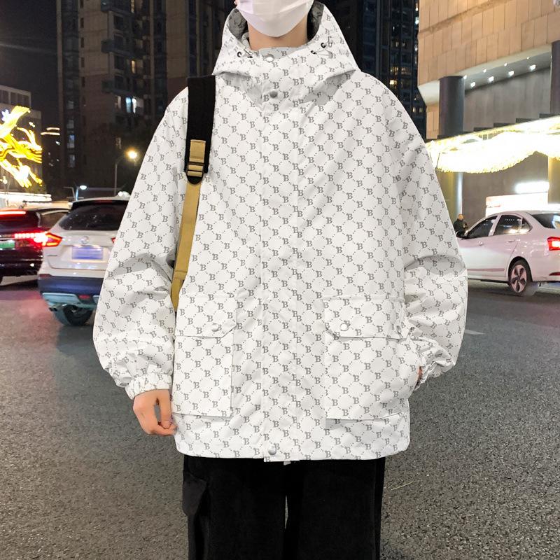 Куртка Весна Новая Куртка Мужская Легкая С Капюшоном Модная Повседневная Куртка Свободная Универсальная Трендовая Куртка M