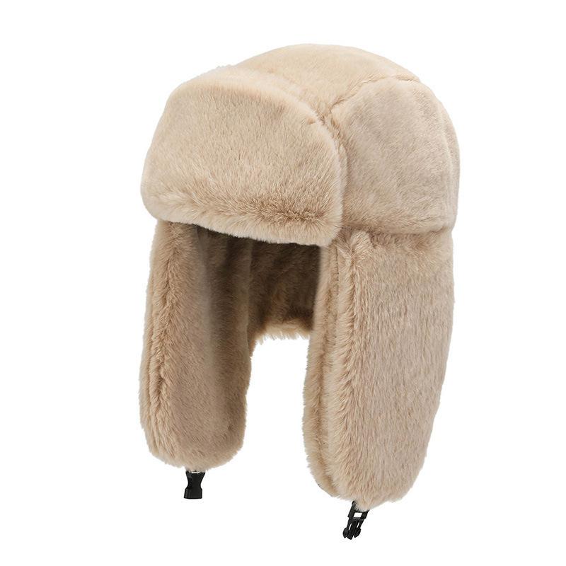 Cappello invernale Ushanka da uomo e da donna, da pilota, da aviatore, da bombardiere, da cacciatore, in pelliccia sintetica, in pelle, con paraorecchie, cappello da pilota invernale