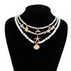 Pack of 3pcs Ocean Inspired Shell Bead Necklaces Layered Neckchain Adjustable with Unique Accents for Women And Girls