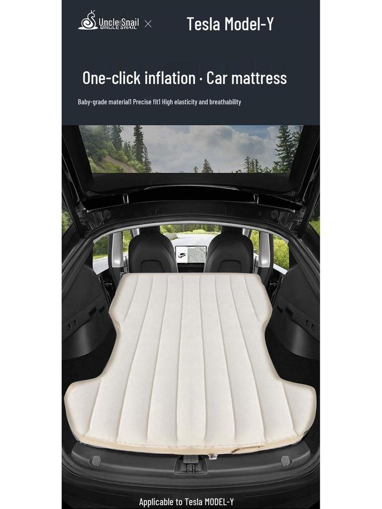 Uncle Snail Tesla Model Y Inflatable Car Mattress - Automatic Camping Travel Air Bed Sleeping Pad