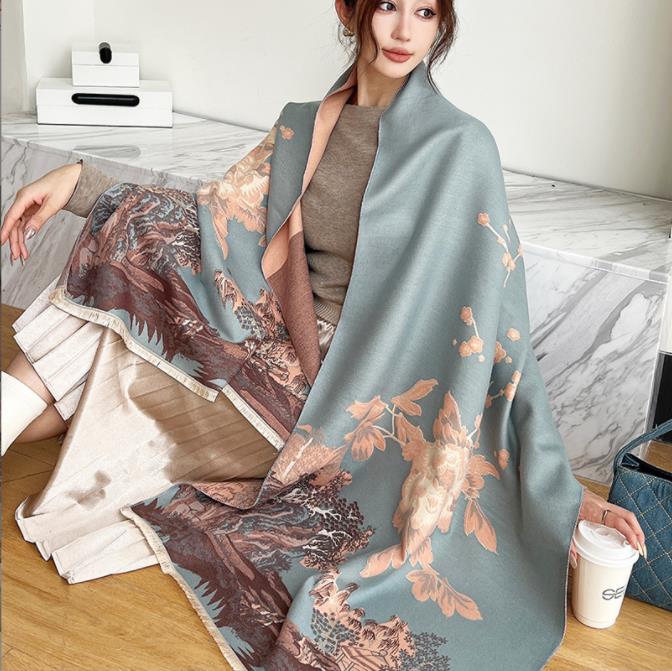 New Arrival Women'S Scarl Thickening Warm Pashmina Cashmere Scarf Female Autumn Winter Soft Scarf Shawl Multipurpose Blanket