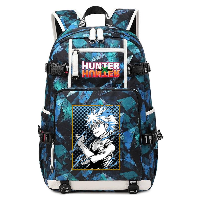 Hunter Anime School Bag Large Capacity Lightweight Student Backpack for Boys Girls Daily Use