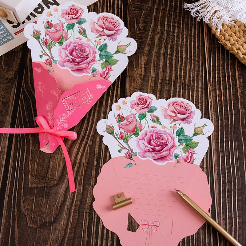 1PCS Carnation Creative Floral Postcard - Exquisite Greeting Card for Birthday Teacher Day Gifts Beautiful Thanks Flowers