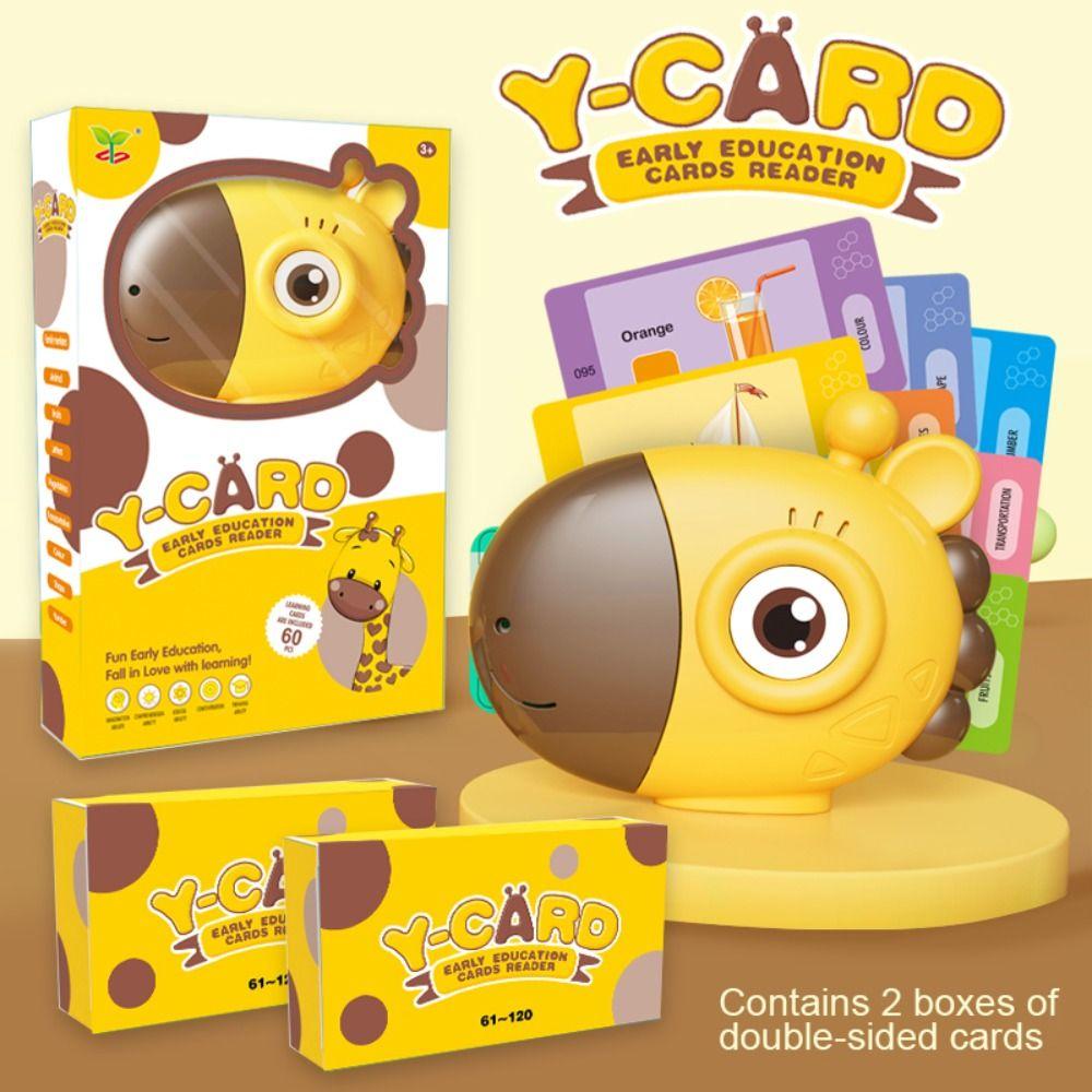 

60PCS Карты Изучение языка Флэш-кард-ридер Жираф Раннее обучение Машина Дети Подарок