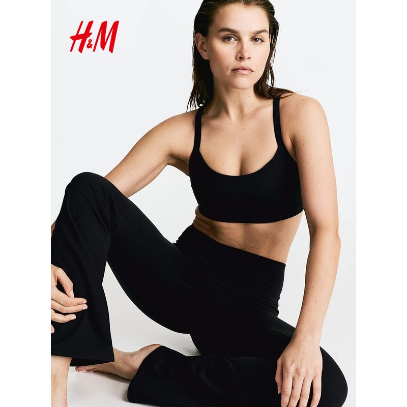 HM Move Drymove Женский спортивный бюстгальтер средней поддержки для йоги тенниса нижнее белье 1249646 B75S Black 4124₽