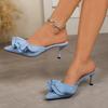 Designer Spring Summer Design Pointed Toe Women Slippers Elegant Thin Heels Slingbacks Party Dress Slides Shoes
