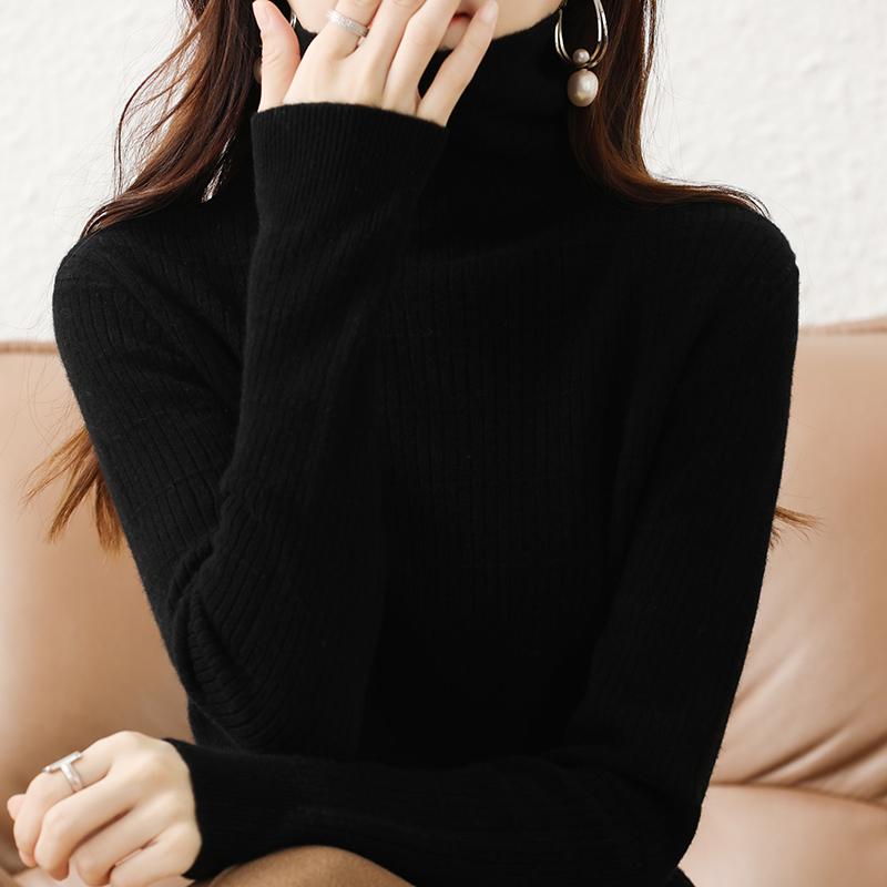 Dame genser Turtleneck MODERN NEW SAGA Vinter Myk Varm Ull Gensere Strikket Genser Høst Dame Genser Strikket Topp